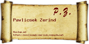 Pavlicsek Zerind névjegykártya
